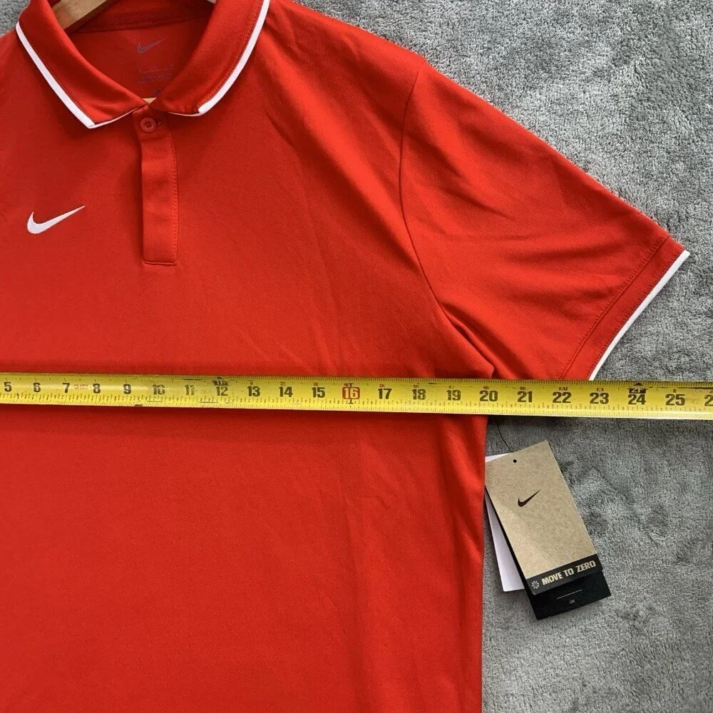 Nike Shirt Men’s Medium Red Polo Collared Sweat Wicking Athleisure Golf Tennis